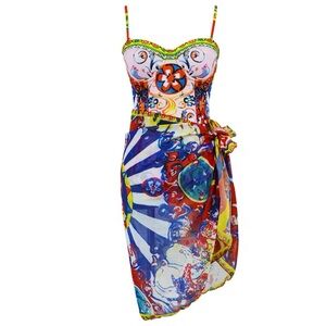 Retro Baroque Totem Pattern Swimsuit Size Large